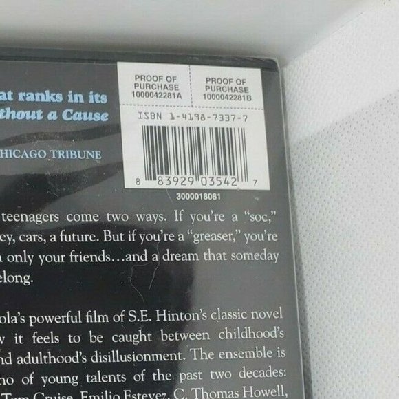 The Outsiders DVD Zoetrope Studio Francis Ford Coppola Presents Classic Novel - Picture 6 of 9